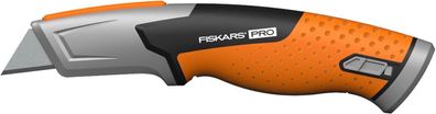 Fiskars Pro Sicherheits-Universal-Messer mit einziehbarer Klinge, Länge 17,7 cm