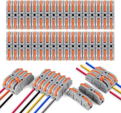 Flintronic Kabelverbinder, 34 Stéck Verbindungsklemmen, SPL-1-Drahtverbinder