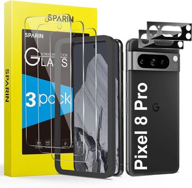 Google Pixel 8 Pro Panzer Schutz Glas, 3 Displayschutzfolie und 2 Kameraschutz