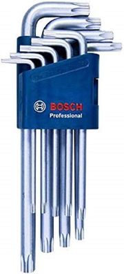 Bosch Professional Winkelschlüssel Set Torx 9tlg. (10.0 - 50.0mm) Werkzeug S2