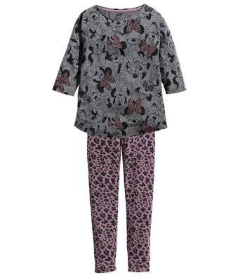 H&M Disney Minnie Maus Mädchen Schlafanzug Pyjama Gr. 134/140 NEU