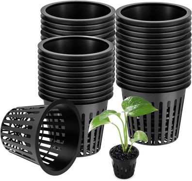 WZYTEU 45 Stéck Netz-Töpfe Hydroponik, Kunststoff Netztopf, Topf PFlanzen, 8 cm