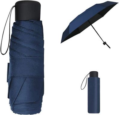 Vicloon Taschenschirm, Mini Regenschirm mit 6 Edelstahl Rippen, Sonnenschutz