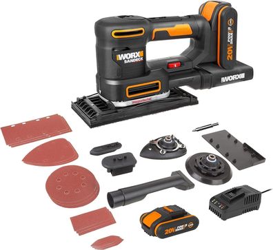 WORX 18V (20V MAX) Akku-Multischleifer WX820.2, PowerShare, + Akku & Ladegerät