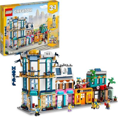 LEGO Creator 3-in-1 Hauptstraße zu Art-dco-Hochhaus oder Marktstraße, Bau-Set