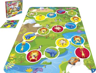 Hasbro Twister Junior Spiel, Tierisches Vergnégen, doppelseitige Matte, 2 Spiele