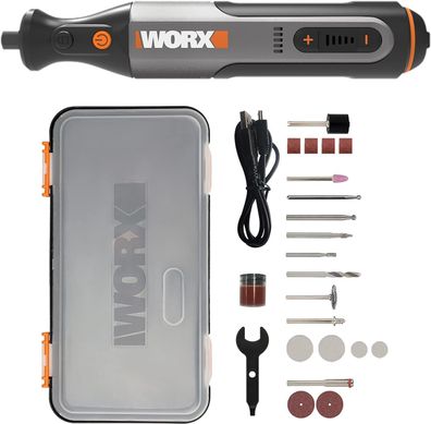 WORX Akku Multifunktionswerkzeug 8V WX106 mit 23 Zubehören Variable, Multitool