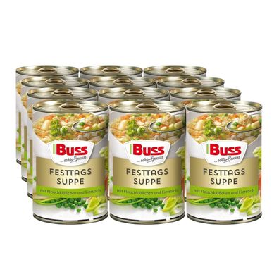 Buss Klassiker Feine Festtags-Suppe mit Fleischklößchen Gemésesuppe (12 x 400 g)