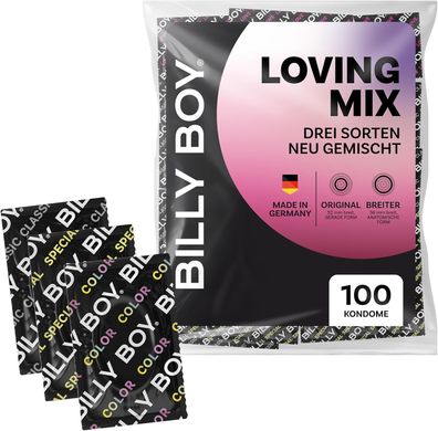 BILLY BOY Loving Mix 100er Kondom-Mix | 52 mm und 56 mm | verschiedene Sorten