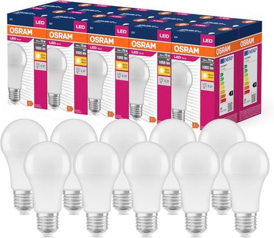 OSRAM 10x LED Star Value Classic A75 LED Lampe fér E27 Sockel Birnenform FR, 60W