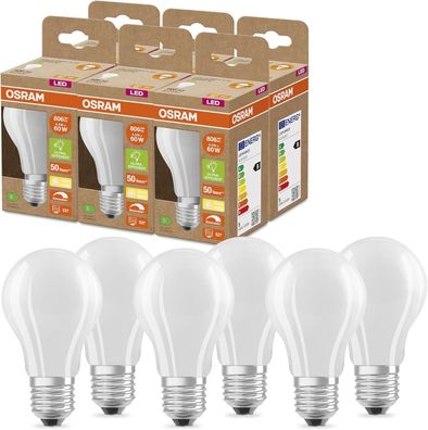 OSRAM 6x Superstar+ Classic A GLFR 60 LED-Lampe, E27, Kolbenform, 4,3W, 806 lm