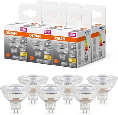 OSRAM 6x Star Reflektor LED-Lampe fér GU5.3-Sockel klares Glas Warmweiß (2700K)