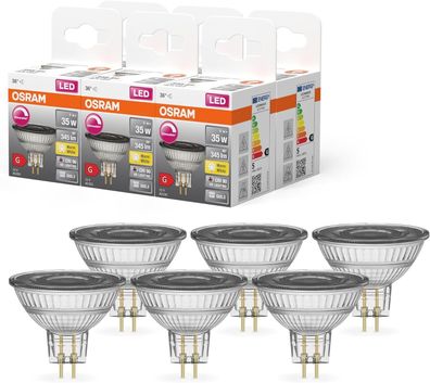 OSRAM 6x Superstar Reflektorlampe fér GU5.3-Sockel klares Glas Warmweiß (2700K)