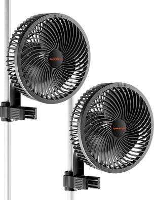 Spider Farmer 2x Grow Ventilator mit Clip, EC-Motor, 10-Geschwindigkeiten, IP-44