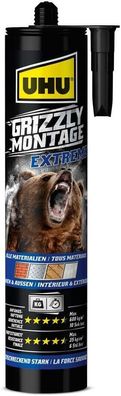 UHU Grizzly Montagekleber Extreme Kartusche, Superstarker (435 g Kartusche)