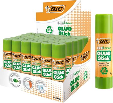 BIC 921186 ECOlutions Öko Glue Stick Klebestifte - 8 g, 30er Box, Kleber, Büro