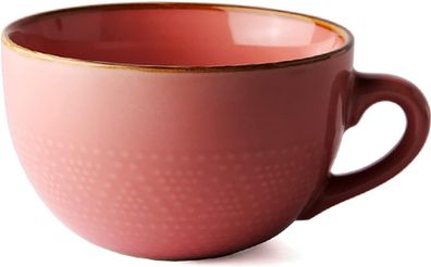 Disoza Groß Tasse Keramik 700ml Kaffeetasse Groß Suppentassen mit Henkel, Rosa