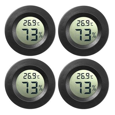 JEDEW 4-Pack Mini Digital Hygrometer Gauge Indoor Thermometer, Temperatur Messer