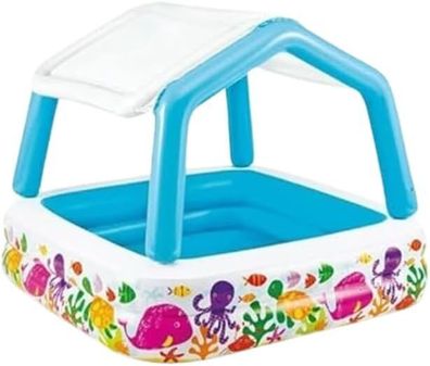Intex Sonnenschirm Aquarium Pool, Bunt, 157x157x122 cm, 57470, Planschbecken
