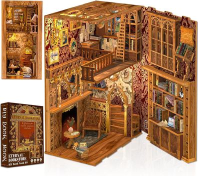 Cutefun Bücher-Halterung Kit, DIY Miniatur Puppenhaus Bücherecke Bibliothek