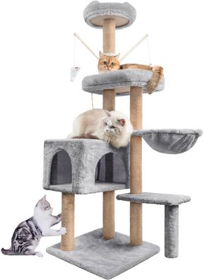 Homidec Katzen Kratzbaum, 145 cm Katzenbaum Kletterturm, Kletterbaum