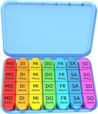 Doruimi Tablettenbox 7 Tage Morgens Mittags Abends, Klein Pillendose Große