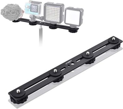 UTEBIT Dual Flash Bracket 30cm/11.8 Inch Blitzschienen Light Bracket Blitzschuh