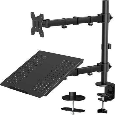 HUANUO Monitor Halterung mit Laptop Arm, Volleinstellbar fér 13 bis 27 Zoll LCD