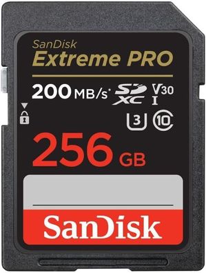 SanDisk Extreme PRO SDXC UHS-I Speicherkarte 256 GB (V30, 200 MB/s, U3, 4K UHD)