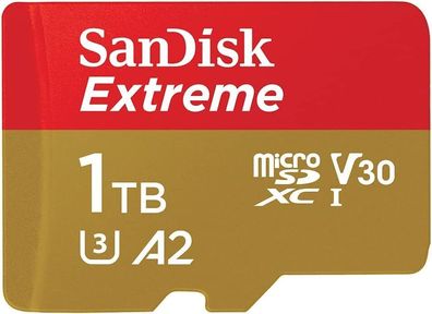 SanDisk Extreme microSDXC UHS-I Speicherkarte 1 TB + Adapter (V30, U3, 190 MB/s)