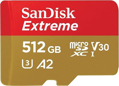 SanDisk Extreme microSDXC UHS-I Speicherkarte 512 GB + Adapter (Fér Handy usw.)