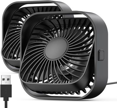 TOPK USB Ventilator 2 Stück Mini Tischventilatoren leiser Betrieb, für Büro