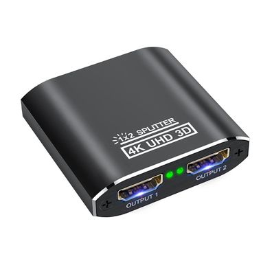 HDMI Splitter 4K, Aluminium Automatischer HDMI Splitter 1 Eingang 2 Ausgänge