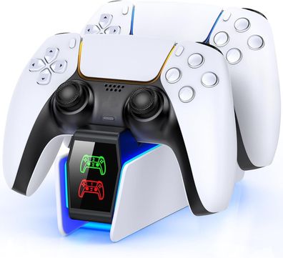 Hellcool PS5 Controller Ladestation, PS5 Ladestation fér Dualsense Wireless/Edge