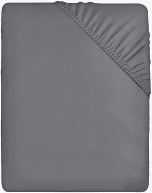 Utopia Bedding - Spannbettlaken 80x200cm - Grau - Gebérstete Mikrofaser