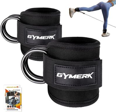 GYMERK Fußschlaufen Kabelzug 2 Stéck, 7 mm Innenpolsterung Bequem und Elastisch
