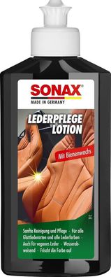 SONAX Leder-Pflege-Lotion (250 ml) wasserabweisende Lederpflege mit Bienenwachs