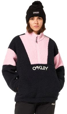 Oakley Damen Fleece TNP Ember half Zip Rc, schwarz/rosa