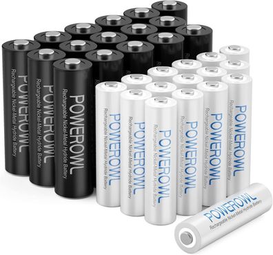 Powerowl Akkus 16x AA Akku 2800mAh + 16X AAA Akku 1000mAh / 32x AA AAA Batterien