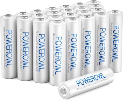 24x Akku AAA Powerowl AAA Akku NI-MH AAA Batterien Wiederaufladbare Aufladbare