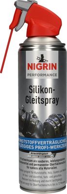 NIGRIN HyBrid Silikon-Gleitspray, kunststoffverträglich, fléssig, 500 ml