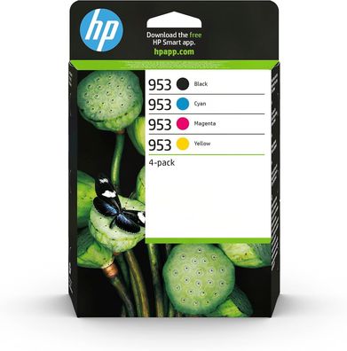 HP 953 (6ZC69AE) Original Druckerpatronen 4er Multipack Blau, Rot, Gelb, Schwarz