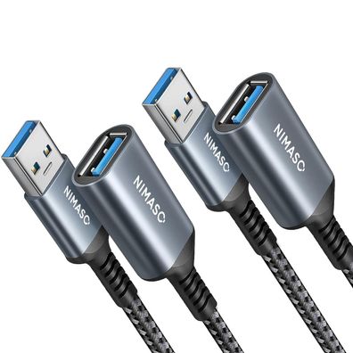 NIMASO USB Verlängerung Kabel 2 Stéck 2M, USB 3.0 Verlängerungskabel A Stecker