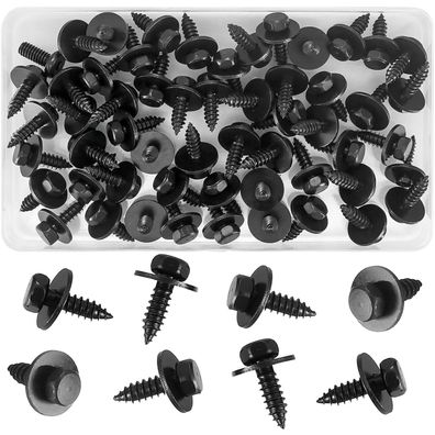 55 Stk Sechskantkopfschraube Blech-Schrauben mit Dichtung, 5,5-6 mm x 19 mm