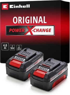 Original Einhell Akku PXC-Twinpack 4,0 Ah Power X-Change (18 V, 2x 4,0AH Akkus)