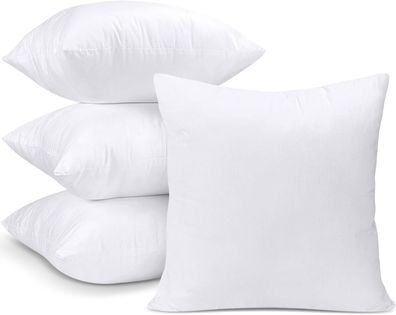 Utopia Bedding 4er Set Kissenféllung 40 x 40 cm, Innenkissen Féllkissen, weiß