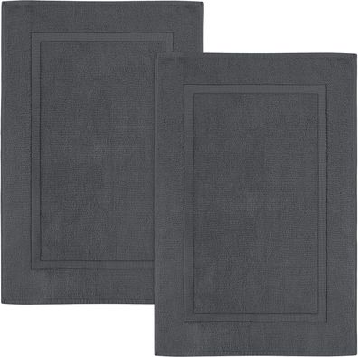 Utopia Towels 2er Pack groß Badematte Badvorleger (53 x 86 cm) Baumwolle (Grau)