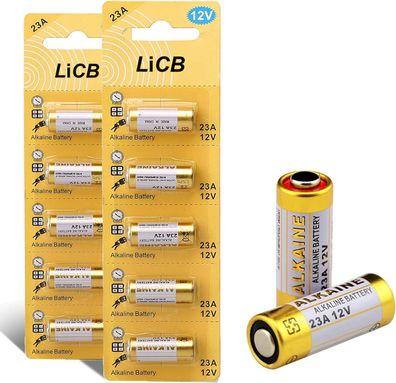 LiCB 10 Stéck 23A 12V Alkaline Batterie, A23S MN21/23 L1028 A23 12V Batterie