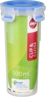 Emsa 508554 Clip & Close Trinkbecher 0,5 Liter Rund + Deckel | Frische-Dichtung