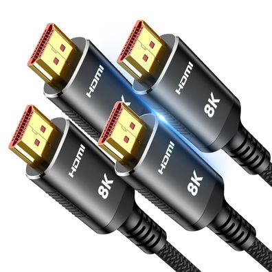 Snowkids HDMI 2.1 Kabel 3Meter 2 Stéck, 10K 8K HDMI Kabel 48Gbps Highspeed